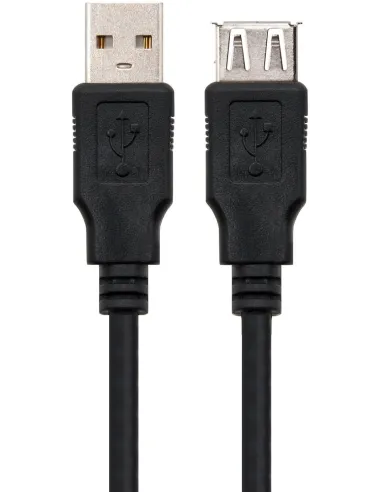 Nanocable 10.01.0202-BK Cable Prolongador USB-A 2.0 Macho/Hembra 1M Negro