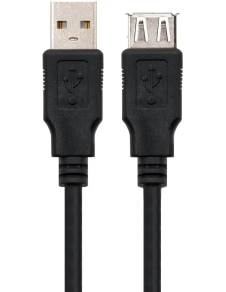 Nanocable 10.01.0202-BK Cable Prolongador USB-A 2.0 Macho/Hembra 1M Negro