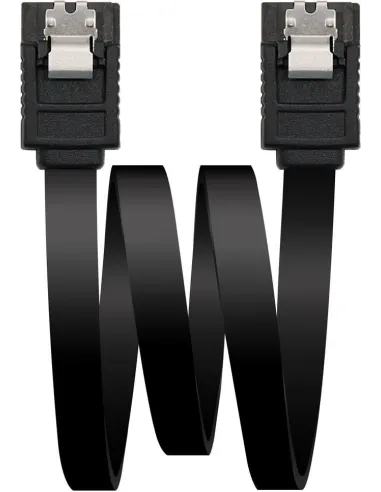 Nanocable 10.18.1001-BK Cable SATA III Datos 6G con Anclajes 50cm Negro