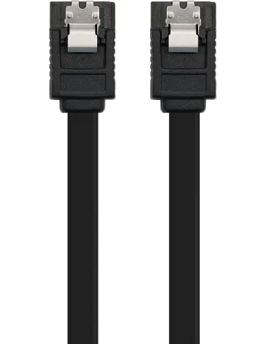 Nanocable 10.18.1001-BK Cable SATA III Datos 6G con Anclajes 50cm Negro