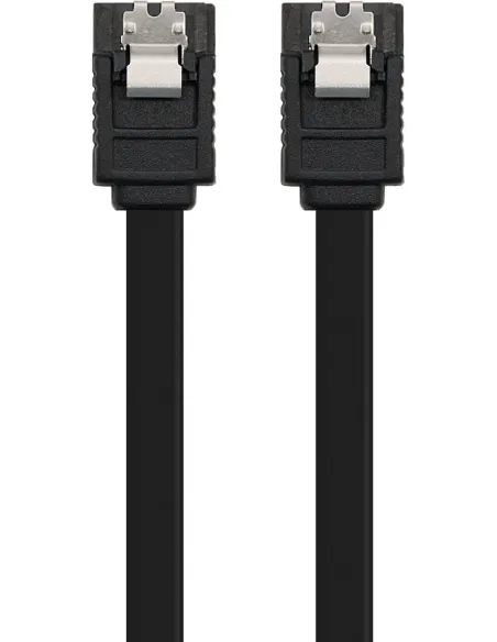 Nanocable 10.18.1001-BK Cable SATA III Datos 6G con Anclajes 50cm Negro
