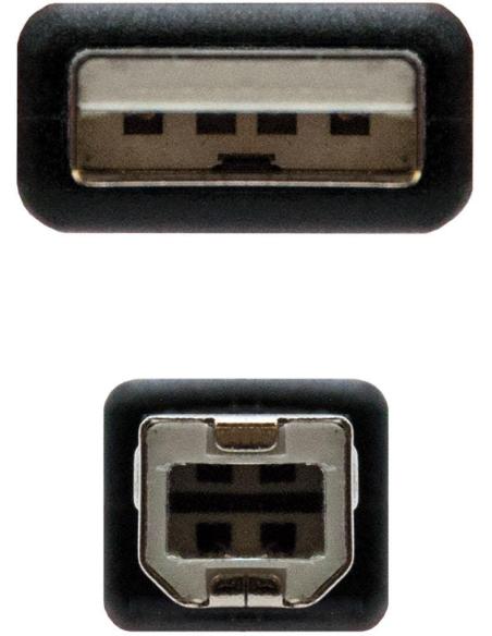 Nanocable 10.01.0103-BK Cable USB 2.0 Impresora Tipo A a Tipo B Macho/Macho 1.8M Negro