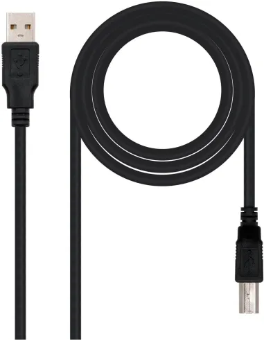 Nanocable 10.01.0104-BK Cable USB 2.0 Impresora Tipo A a Tipo B Macho/Macho 3M Negro