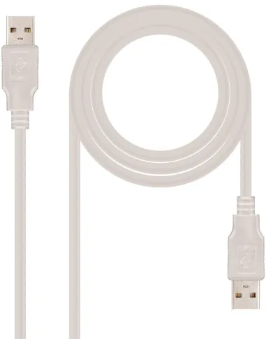 Nanocable 10.01.0303 Cable USB 2.0 Tipo A Macho/Macho 2M Beige