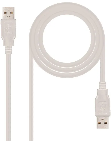 Nanocable 10.01.0303 Cable USB 2.0 Tipo A Macho/Macho 2M Beige