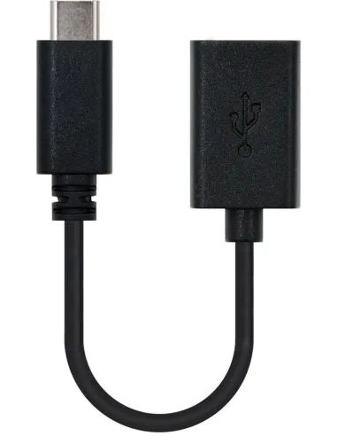 Nanocable 10.01.2400 Conversor de Imagen USB-C a USB-A Macho/Hembra Negro 15cm