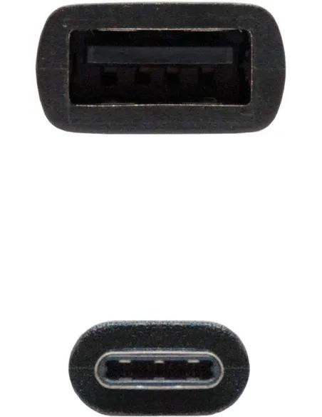 Nanocable 10.01.2400 Conversor de Imagen USB-C a USB-A Macho/Hembra Negro 15cm