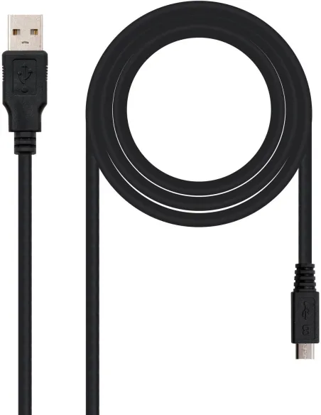 Nanocable 10.01.0501 Cable USB-A 2.0 a Micro-USB Macho/Macho 1.8M Negro