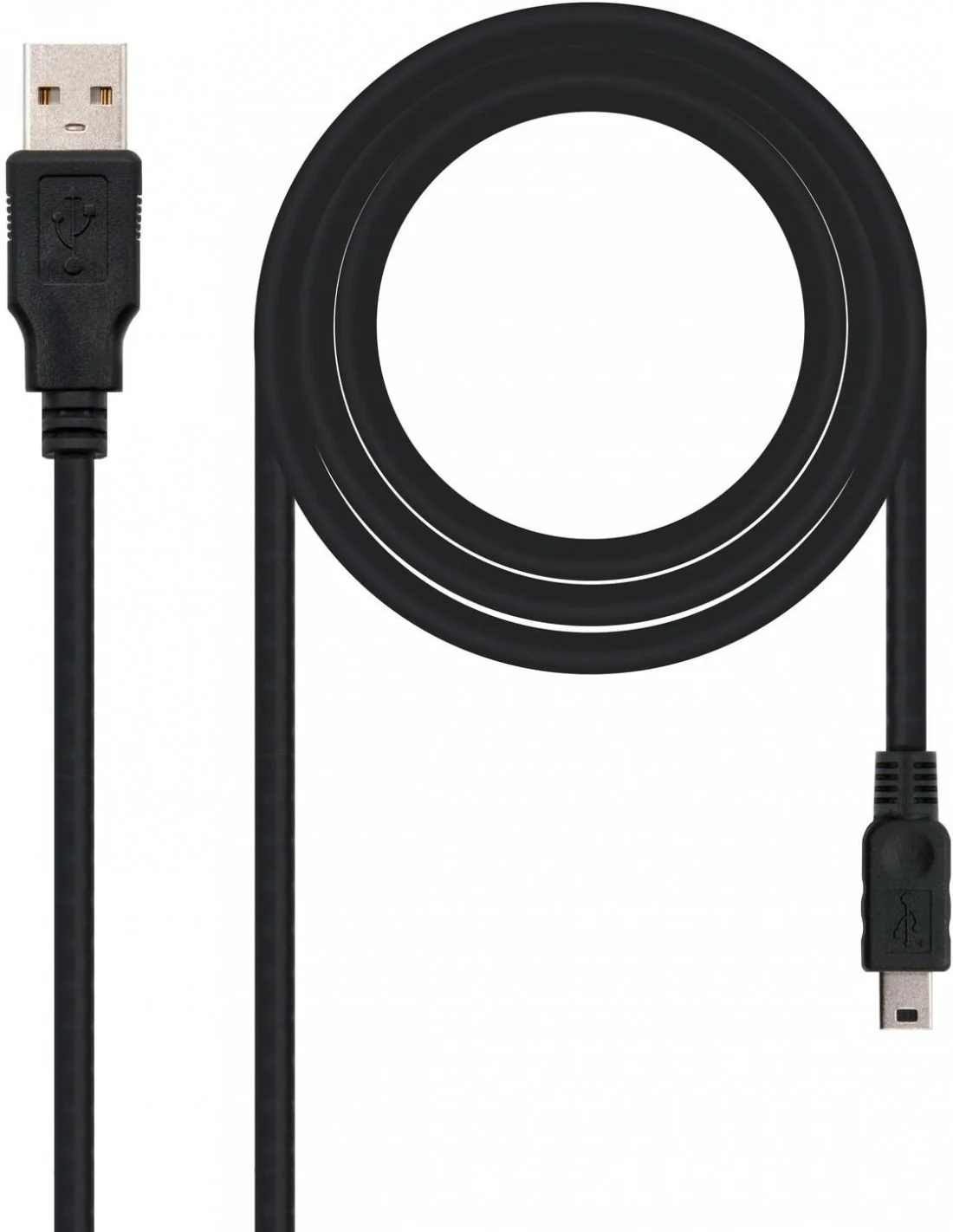 Nanocable 10.01.0402 Cable USB 2.0 USB-A a Mini USB-B Macho/Macho 1.8M Negro