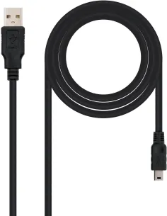 Nanocable 10.01.0402 Cable USB 2.0 USB-A a Mini USB-B Macho/Macho 1.8M Negro-CABL25188