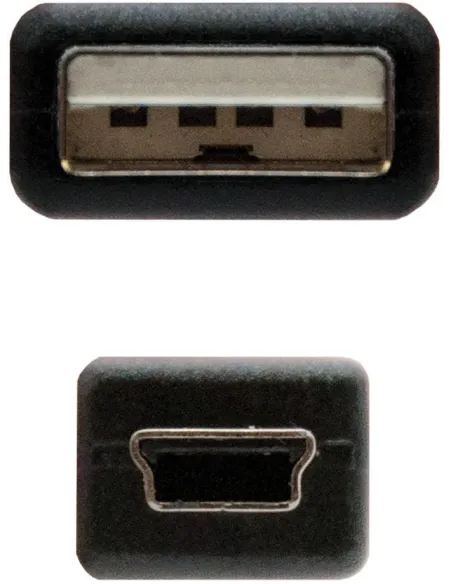 Nanocable 10.01.0402 Cable USB 2.0 USB-A a Mini USB-B Macho/Macho 1.8M Negro