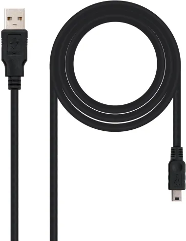 Nanocable 10.01.0401 Cable USB 2.0 USB-A a Mini USB-B Macho/Macho 1M Negro