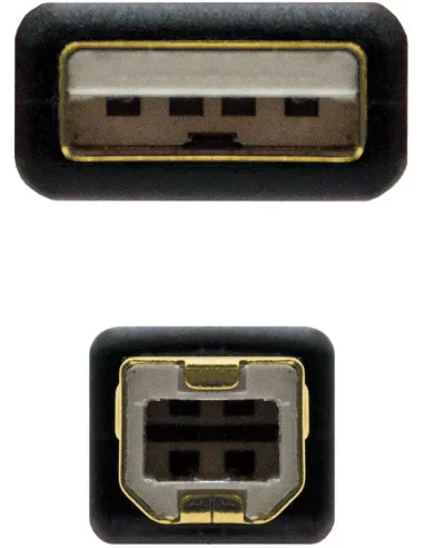 Nanocable 10.01.1203 Cable USB 2.0 USB-A a USB-B Macho/Macho Blindaje en Oro 3M Negro