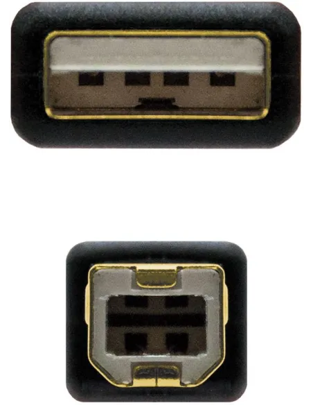Nanocable 10.01.1203 Cable USB 2.0 USB-A a USB-B Macho/Macho Blindaje en Oro 3M Negro