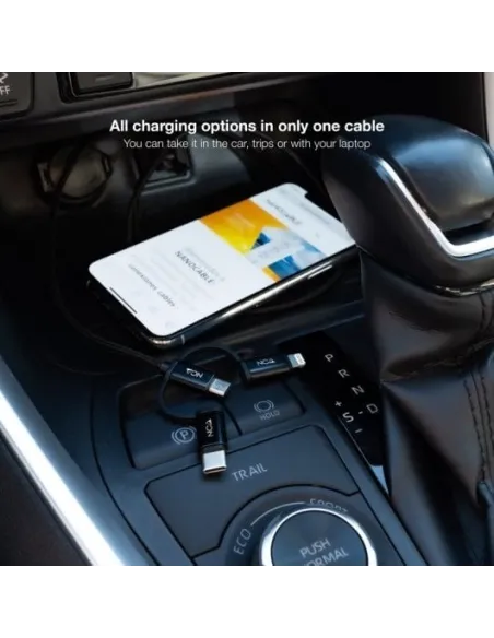 Nanocable 10.01.3200 Conversor de Imagen USB-A a USB-C/Micro USB/Lightning 1M Negro