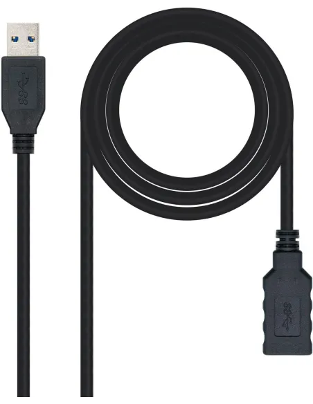 Nanocable 10.01.0901-BK Cable USB 3.0 Alargador Macho/Hembra 1M Negro