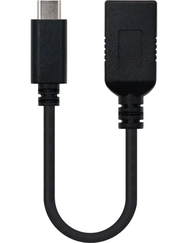 Nanocable 10.01.4201 Conversor de Imagen USB-C a USB-A Macho/Hembra 15 cm Negro