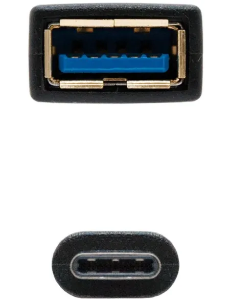 Nanocable 10.01.4201 Conversor de Imagen USB-C a USB-A Macho/Hembra 15 cm Negro