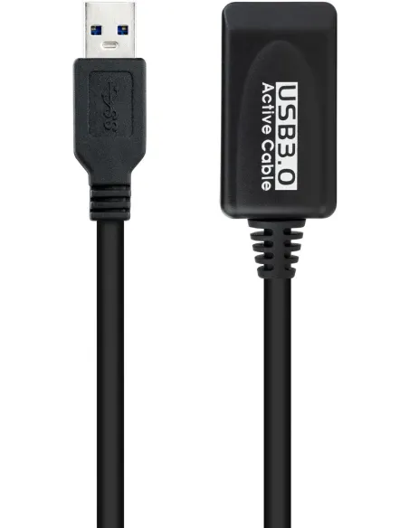 Nanocable 10.01.0311 Cable Prolongador Amplificado USB-A 3.0 Macho/Hembra 5M Negro