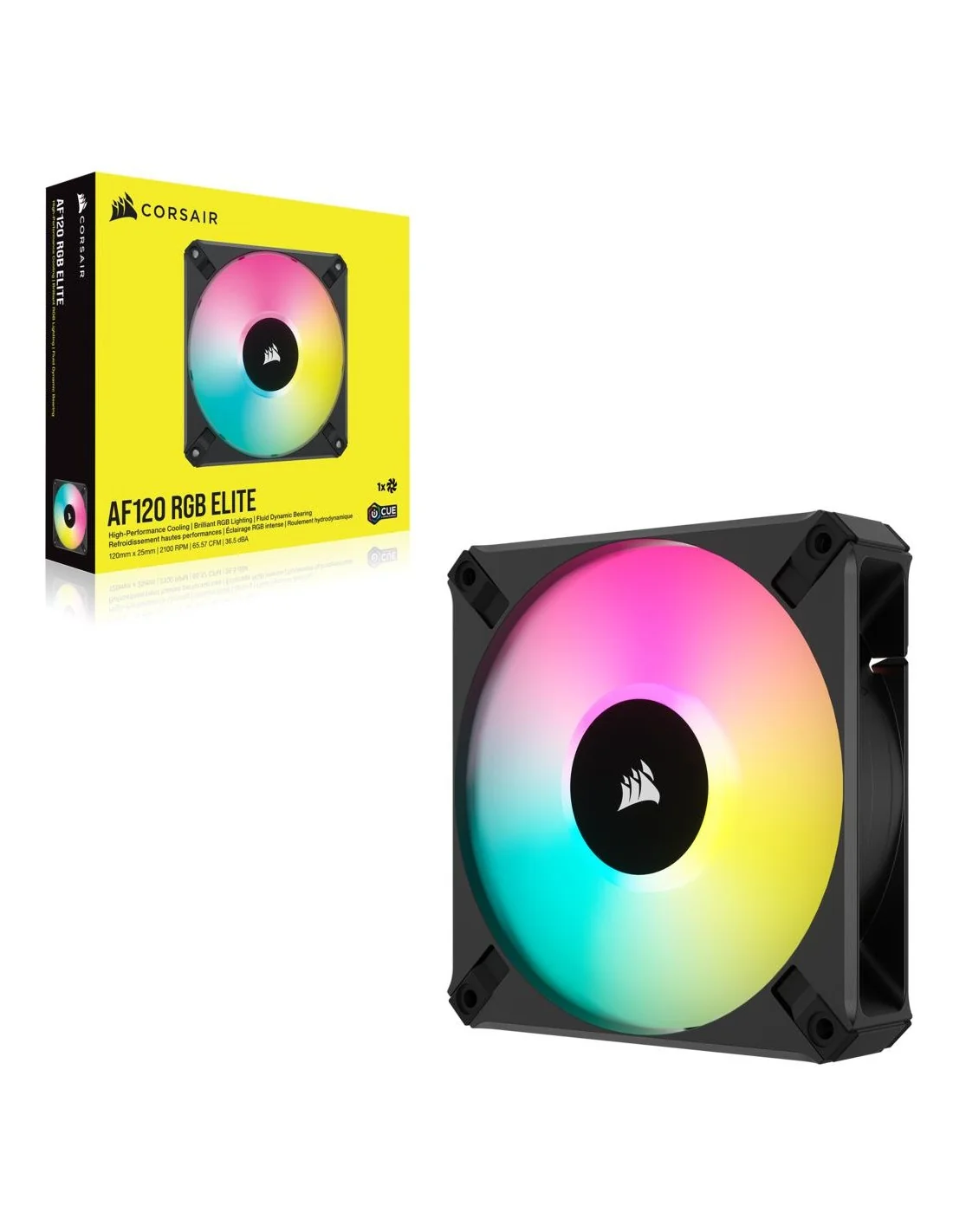 Corsair iCUE AF120 RGB ELITE Ventilador PWM de 120 mm Negro