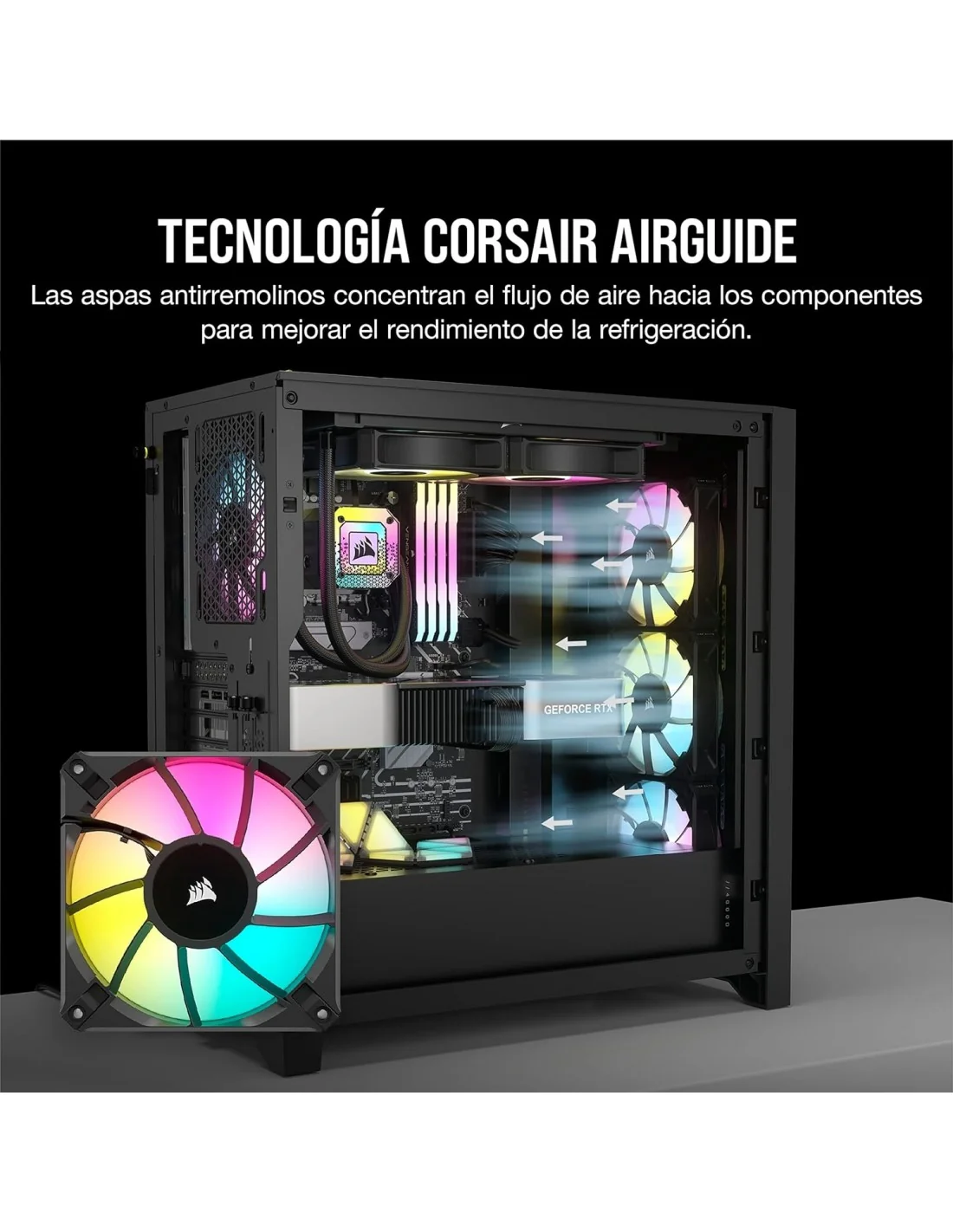 Corsair iCUE AF120 RGB ELITE Ventilador PWM de 120 mm Negro