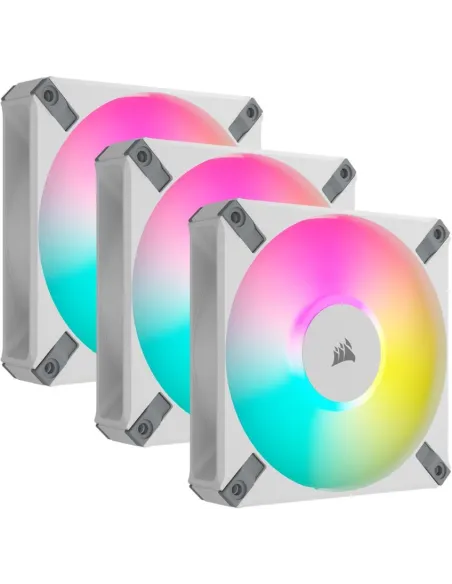 Corsair iCUE AF120 RGB ELITE Pack de 3 Ventiladores PWM 120 mm Blancos