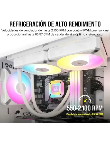 Corsair iCUE AF120 RGB ELITE Pack de 3 Ventiladores PWM 120 mm Blancos