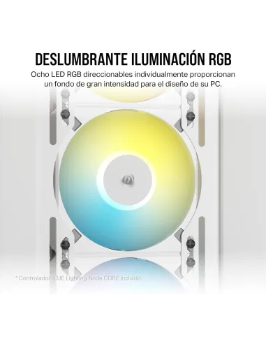 Corsair iCUE AF120 RGB ELITE Pack de 3 Ventiladores PWM 120 mm Blancos