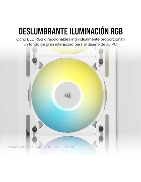 Corsair iCUE AF120 RGB ELITE Pack de 3 Ventiladores PWM 120 mm Blancos