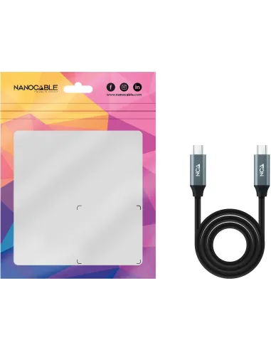 Nanocable Cable USB-C 3.2 Gen2x2 100W 4K 50cm Negro