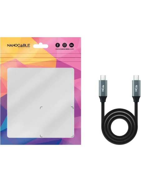 Nanocable Cable USB-C 3.2 Gen2x2 100W 4K 50cm Negro