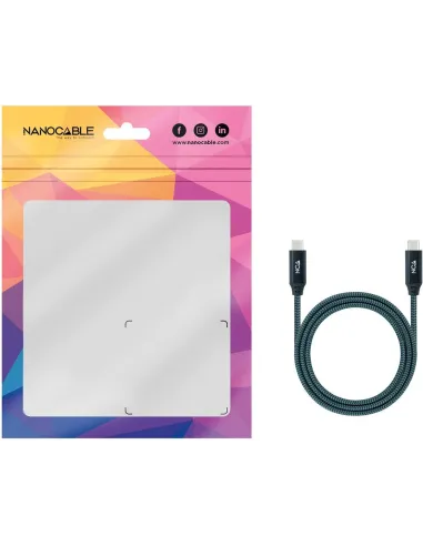 Nanocable 10.01.4301-L150-COMB Cable USB-C 3.2 Gen2x2 4K/60Hz 1.5M Gris/Negro