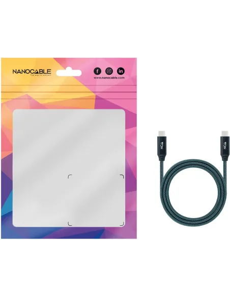 Nanocable 10.01.4301-L150-COMB Cable USB-C 3.2 Gen2x2 4K/60Hz 1.5M Gris/Negro