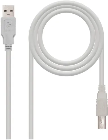 Nanocable 10.01.0102 Cable USB A 2.0 a USB B Macho/Macho 10M Beige
