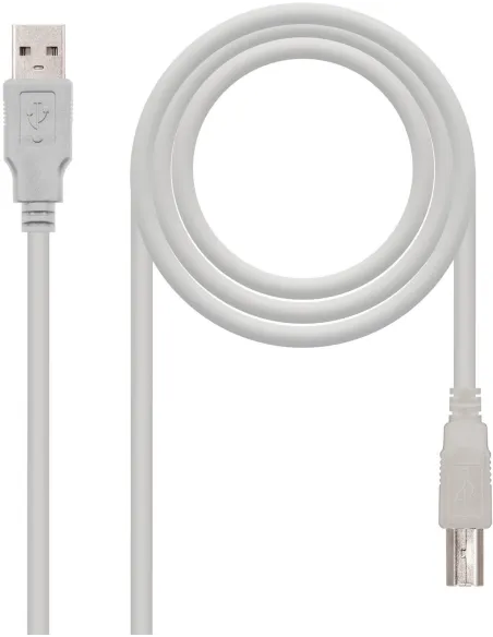 Nanocable 10.01.0102 Cable USB A 2.0 a USB B Macho/Macho 10M Beige