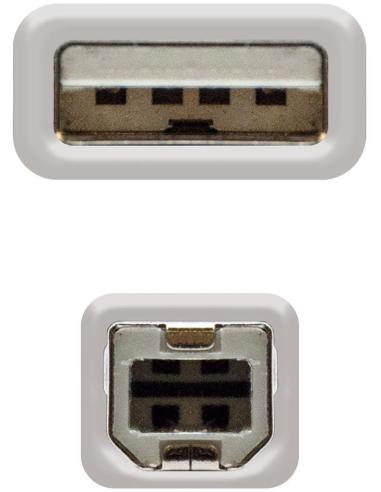 Nanocable 10.01.0102 Cable USB A 2.0 a USB B Macho/Macho 10M Beige