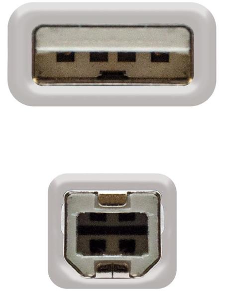 Nanocable 10.01.0102 Cable USB A 2.0 a USB B Macho/Macho 10M Beige
