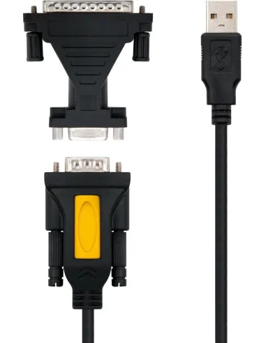 Nanocable 10.03.0002 Conversor de Imagen USB-A a DB9/DB25 Macho/Macho 1.8M Negro