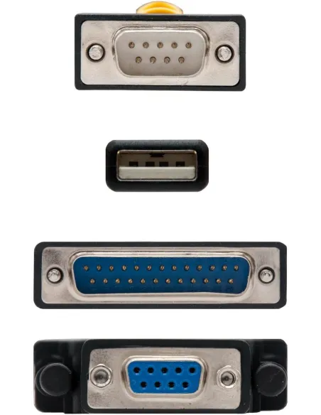 Nanocable 10.03.0002 Conversor de Imagen USB-A a DB9/DB25 Macho/Macho 1.8M Negro