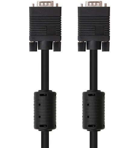 Nanocable 10.15.0101 Cable VGA con Ferrita HDB15 Macho/Macho 1m Negro