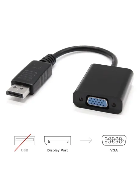 Nanocable 10.16.0602 Conversor DisplayPort a SVGA 15cm Negro