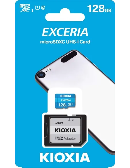 Kioxia Exceria MicroSDXC 128GB UHS-I U1 Clase 10 + Adaptador SD