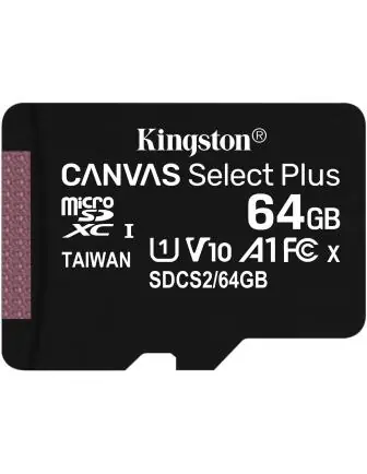 Kingston Canvas Select Plus MicroSDXC UHS-I 64GB Clase 10 + Adaptador SD