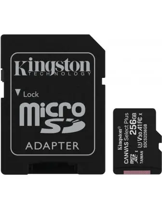 Kingston Canvas Select Plus MicroSDXC UHS-I 256GB Clase 10 + Adaptador SD