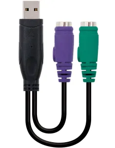 Nanocable 10.03.0101 Conversor de Audio PS/2 a USB 15 cm Negro-ADAP42344