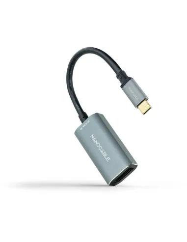 Nanocable 10.16.4104-G Conversor USB-C a DisplayPort 8K Aluminio 15cm Gris