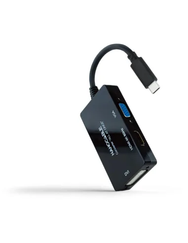 Nanocable 10.16.4301-ALL Conversor USB-C a HDMI 4K/DVI/VGA 10cm Negro