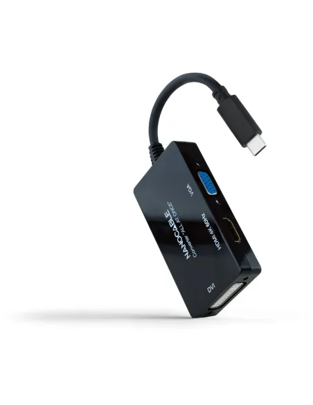 Nanocable 10.16.4301-ALL Conversor USB-C a HDMI 4K/DVI/VGA 10cm Negro