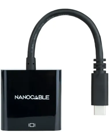 Nanocable 10.16.4101-BK Conversor USB-C a VGA Macho/Hembra 10cm Negro