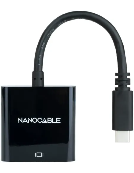 Nanocable 10.16.4101-BK Conversor USB-C a VGA Macho/Hembra 10cm Negro